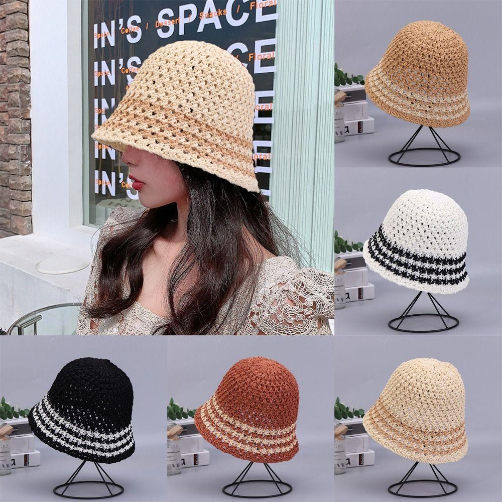 

Вязаная панама, дышащая шляпа от солнца, анти-УФ-рыбацкая шляпа для женщин и девочек