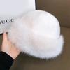 Autumn And Winter 2024 New Women'S Fashion Fur Cap Fur Hat Fur Hats Mongolian Hat Brimless Plush Fluffy Skiing Riding Warm Caps