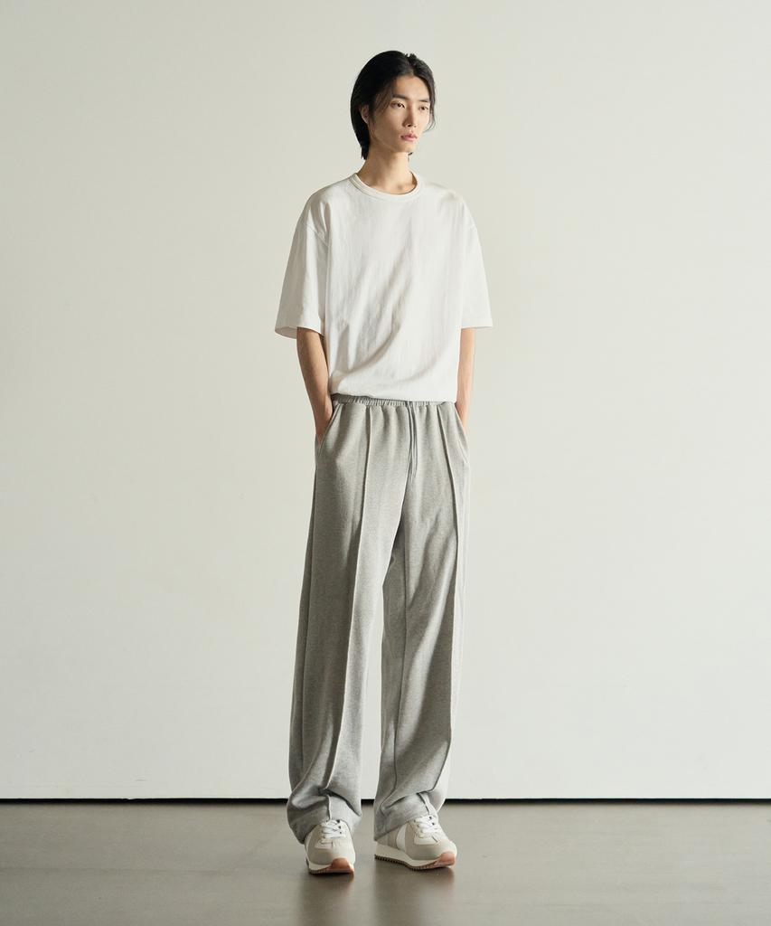 ROTEMBER Pin-Tuck Pointed Lounge Sweatpants [Grey]