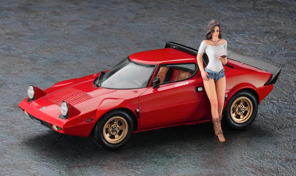 Hasegawa Lancia Stratos HF Stradale Girls Figur Kunststoffmodell 20543 1/24 mit italienischer