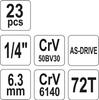 WERKZEUGSATZ 23 TEILE 1/4 - YT-14421