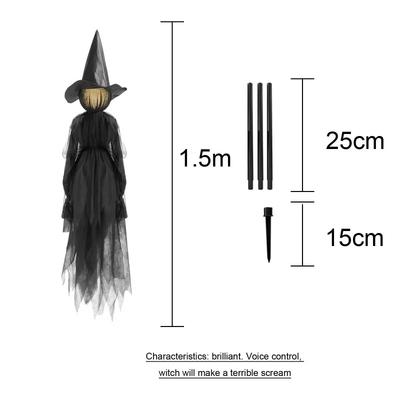 1/2PCS Halloween Colorful Witches Sound Activated Glow Light Up Decoration Props for Haunted House Party Outdoor Yard