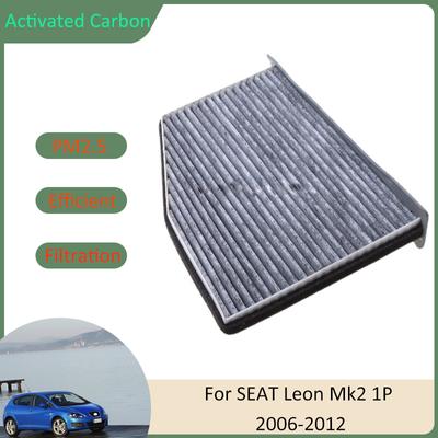 Air Conditioning Filter For SEAT Leon Mk2 1P 2006 2007 2008 2009 2010 2011 2012 1K1819653A Activated Carbon Cars Gadgets Vehicle