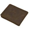 Men's Genuine Leather Trifold Wallet Wowen Natural Leather Zipper Short Purse Card Holder Change Coin Purse Male Clutch Wallets