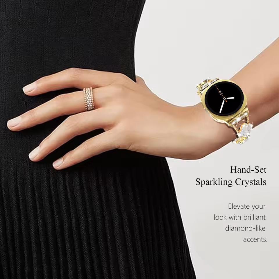 Diamantarmband für Samsung Galaxy Watch8 44mm 40mm Kleeblatt-Design Luxus Damen Ultra 47mm Armband für Samsung Galaxy 8 Classic 46mm Correa