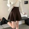 Woolen Skirt for Women  Autumn Winter Plus Size High Waist Small A-line Pleated Skirt Shorts Korean Fashion Clothing