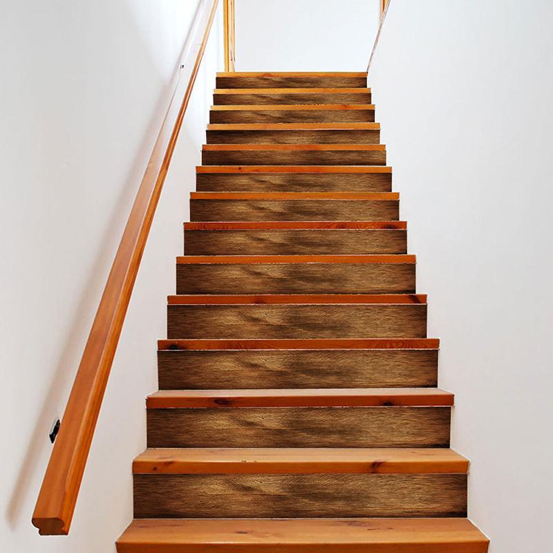 6Pcs/13Pcs Waterproof Exquisite Home Decoration Beautify Simulated Sticker Step Decoration Wood Grain Sticker PVC