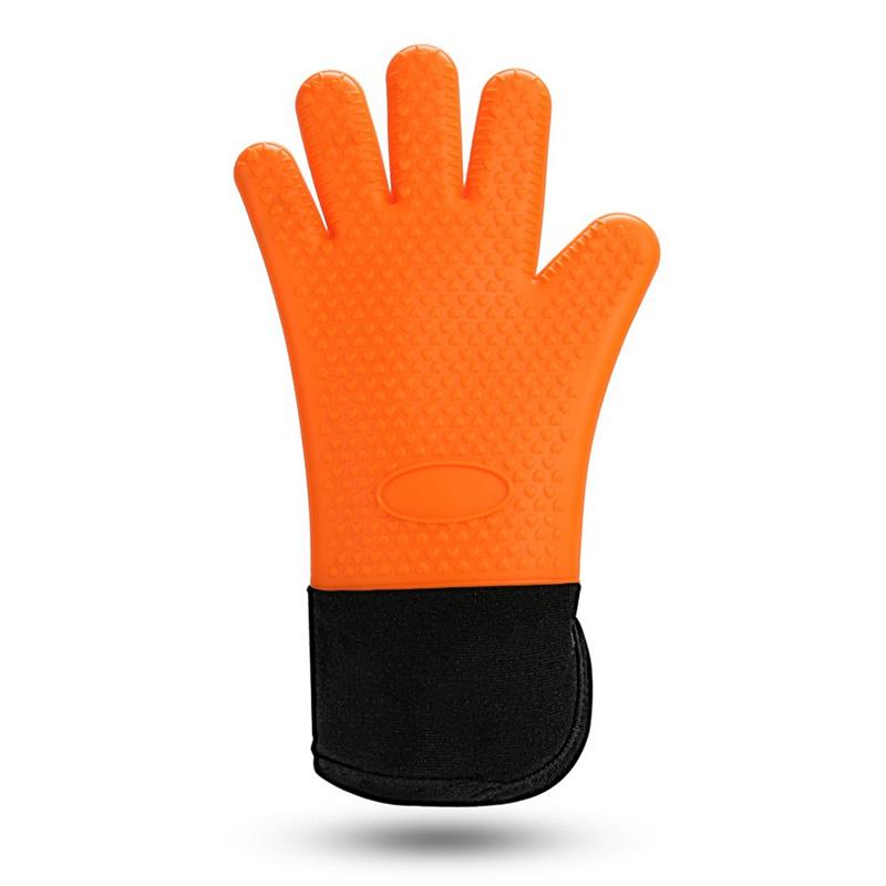 1-2Pcs Silicone Heat-Resistant Gloves Cooking Barbecue Gants Silicone Kitchen Microwave Mittens Grill Oven Anti-Scalding Mitts
