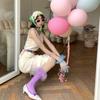 Niche Design Autumn Feather Lace Knee High Socks | Sexy Lolita Academic Style Slouch Socks