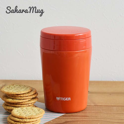 Tiger Thermos Vacuum Insulated Soup Jar 380ml Thermal Lunch Box Wide Mouth Round Bottom Chili Red MCL-B038-RC Tiger
