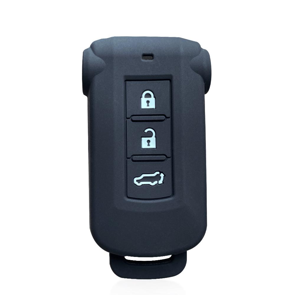 Silicone Car Key Chain Protect Skin Cover Case Keyring for Mitsubishi Outlander Pajero Delica Remote Key Holder Car Assessoires