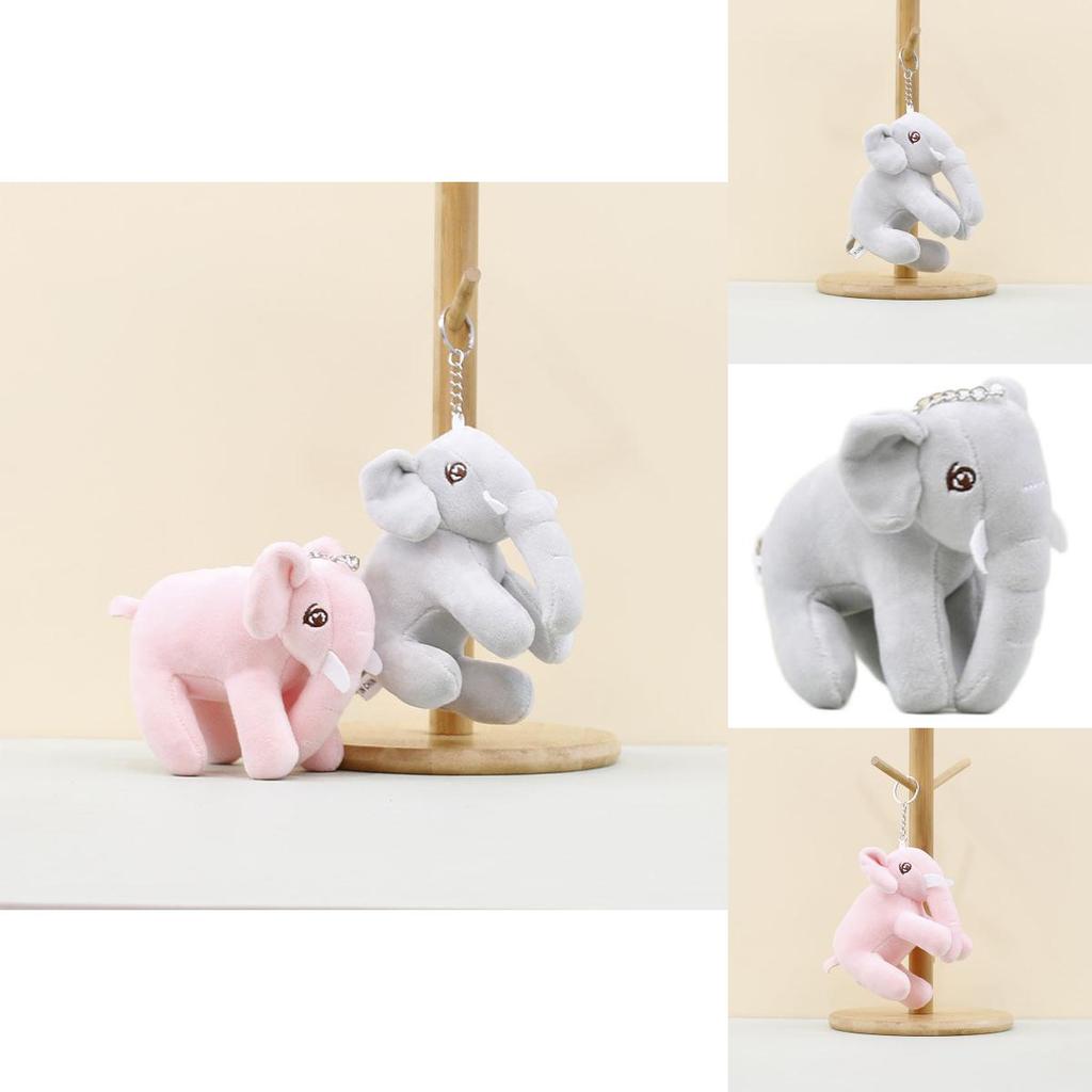 Charming Elephant Plush Keychain Cute Stuffed Animal Doll Perfect For Bag Accessories