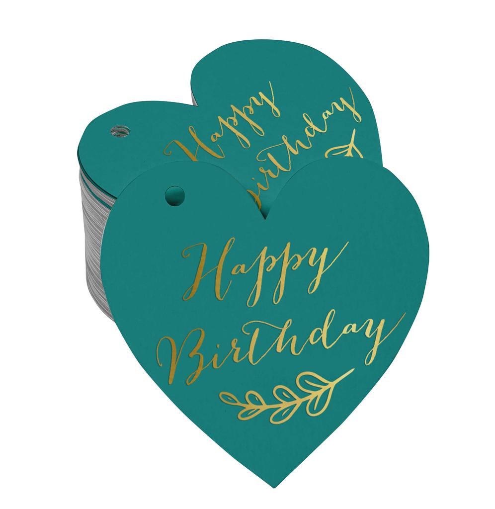 Inkdotpot Happy Birthday Bottle Tag Real Silver Foil Favor Hang Tag 100 Pack