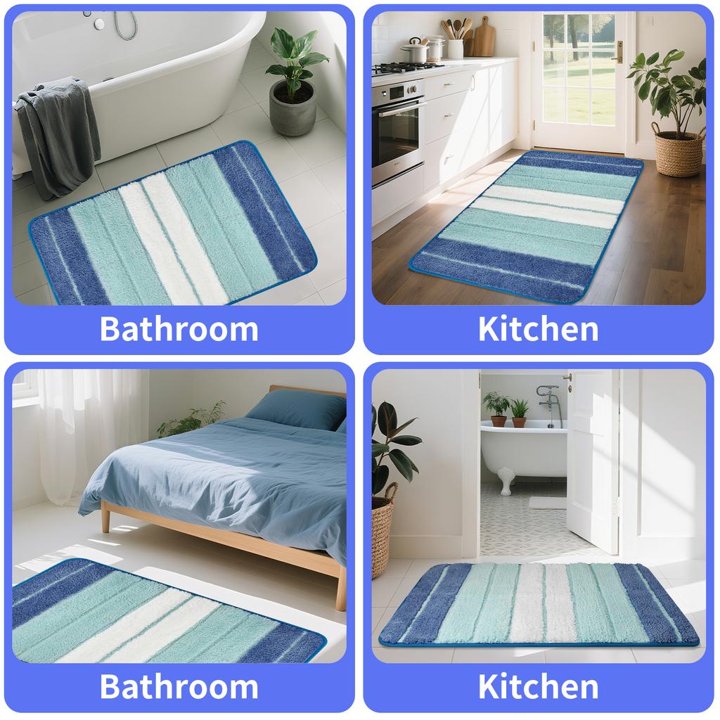 Bath Mat Set 50×80CM and 40×50CM Extra Soft Absorbent Microfiber Non-Slip Rugs for Shower Floor Bathmat Bathroom Accessori Decor