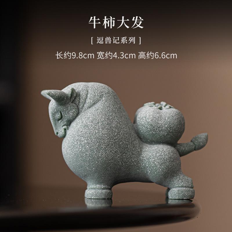 Kreative Glücksbringende Reichtum Grüner Sandstein Tee-Haustier Ästhetisches Aquarium Landschaftsgestaltung Tee-Figur Spielzeug Tee-Statue Ornamente