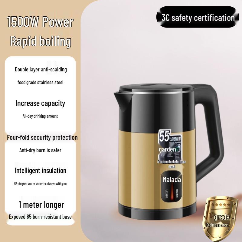 Wanlida 2025 Electric Kettle: Automatic Power-Off, Large Capacity, Insulated Boil, Household Use