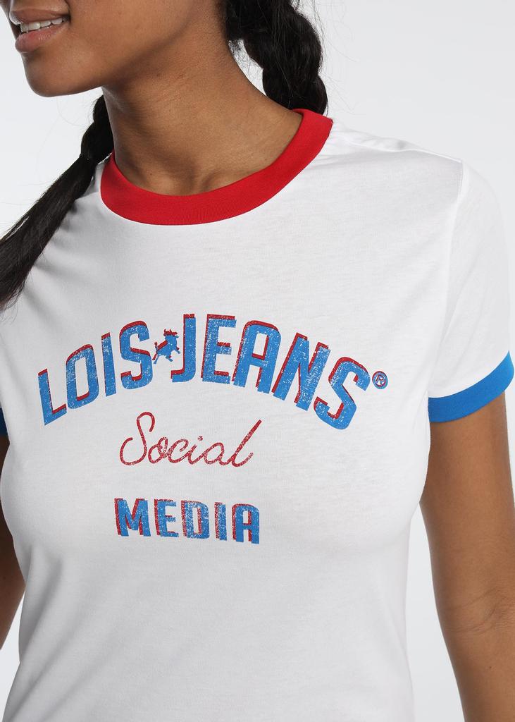 Lois Jeans-T-shirt,Woman,White,100 