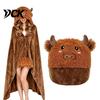 Animal Themed Blanket Wearable Hoodie, Adults Oversized Fleece Sweatshirt Lightweight Warm Sleepwear, Halloween Cosplay Costume Plush Hooded