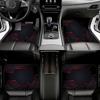 Single Car Floor Mat Made Of Polyester, Featuring A Futuristic Red Geometric Design, Embodying A High-Tech Industrial Look, Perf