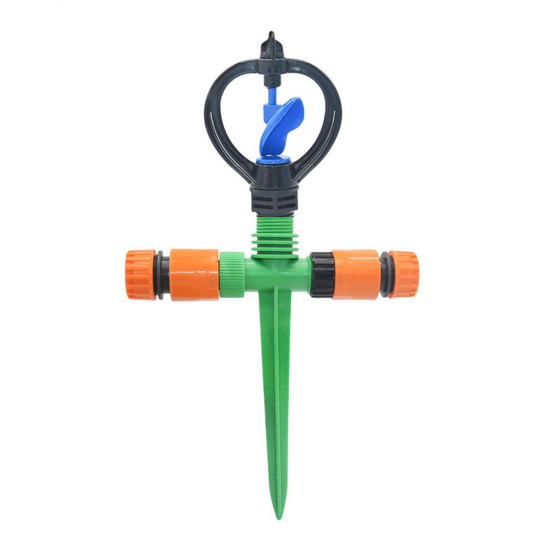 Garden Lawn 360 Degree Rotating Sprinkler 1/2" Male Thread Scattering Nozzle Automatic Rotating Watering Nozzle With Support