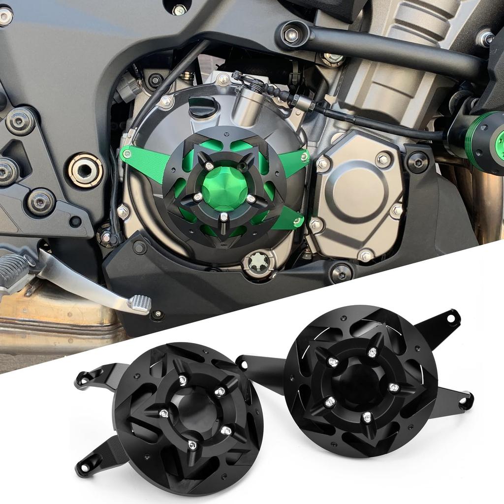 Kryt motoru LEDISHUN, Slider motoru, Ochrana motoru pro Kawasaki Z1000, Z1000SX, Ninja 1000 (2010-2024), a Z900 (ZR900B) (2017–2024) (Černá)