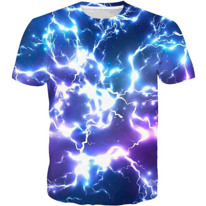 Summer Fashion 3D Printing Cool Print Men's Women's Casual Pattern Round Neck Short Sleeved Shirt