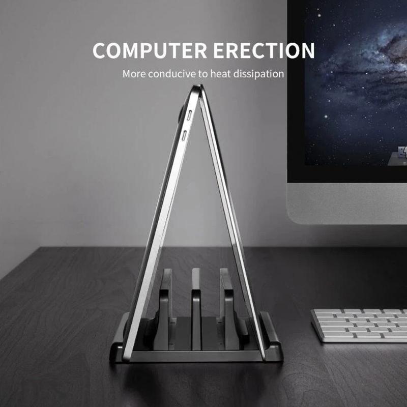 Vertical Adjustable Laptop Stand Desktop Holder Non-Slip Stable for Tablet Phone 10-17 Inch Laptops Home Office