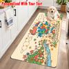 Smurfs Custom Text Flannel Floor Rug Soft Kitchen Mat Personalized Non Slip Carpet
