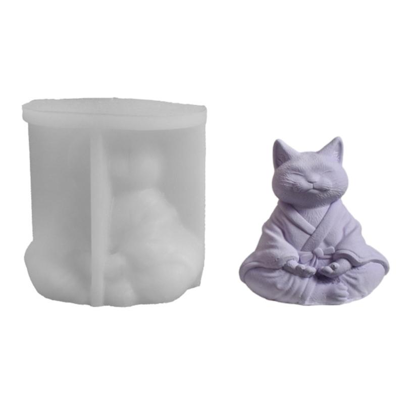 Animal Cats Statue Silicone Molds for Candle Soap Making 3D Animal Shape Silicone Candle Molds for Epoxy Resin