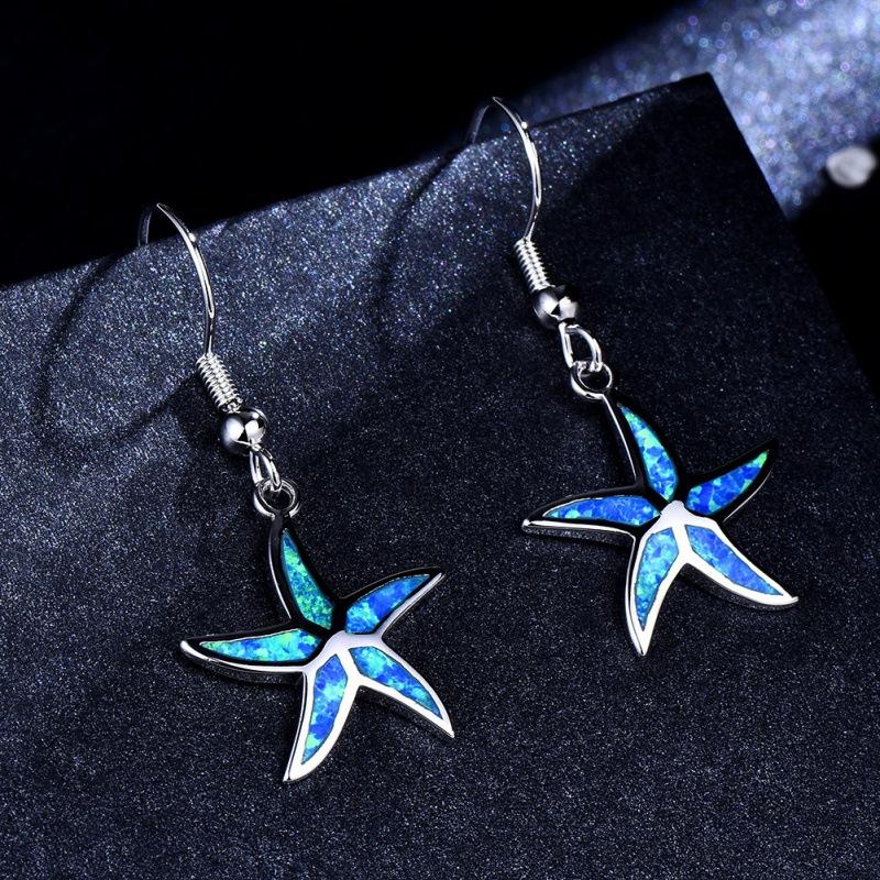 Earrings Platinum Opal Starfish Earrings Women's Personality Fashion Accessories