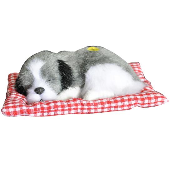 Simulation Animal Toy Sleeping Dog Model Kids Plush Stuffed Doll with Sound