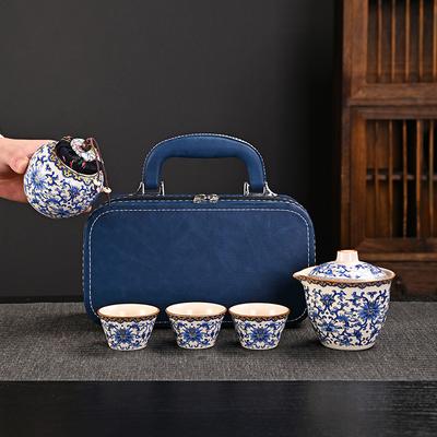 Travel Tea Set, Convenient Ceramic Express Cup, a Pot of 3 Cups, Company Business Activities Souvenir