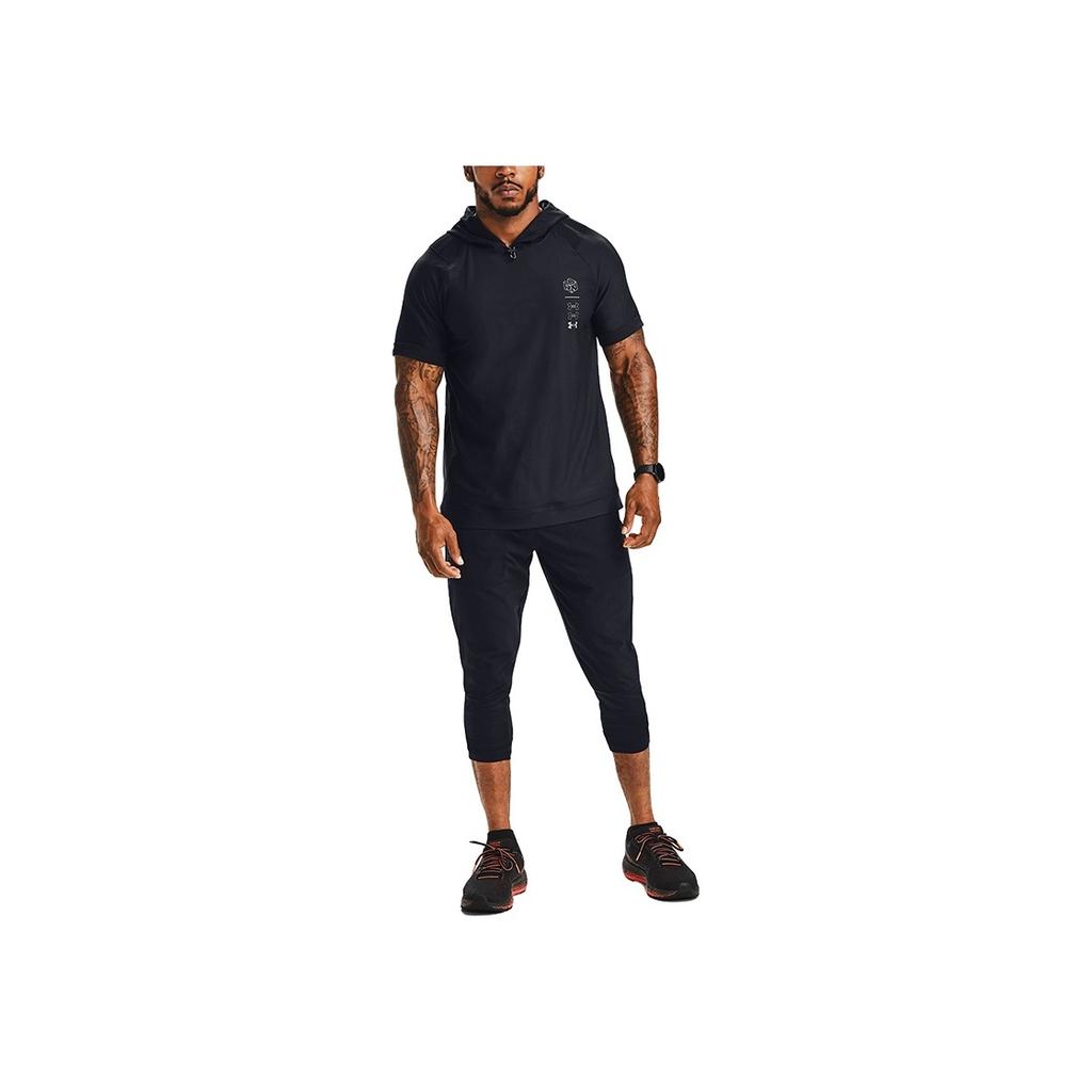 Under Armour Running Woven Breathable Cropped Straight-Leg Pants Men Bottoms Black 1358546-001