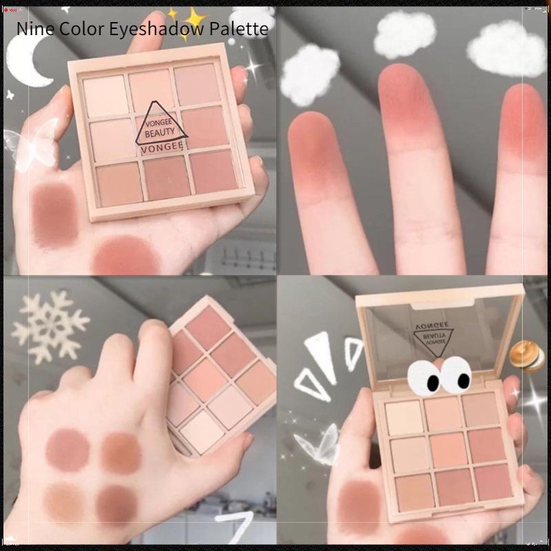 

Прозрачный 9-цветный полный матовый лоток для теней для век, супер горячий макияж, красочные тени для век