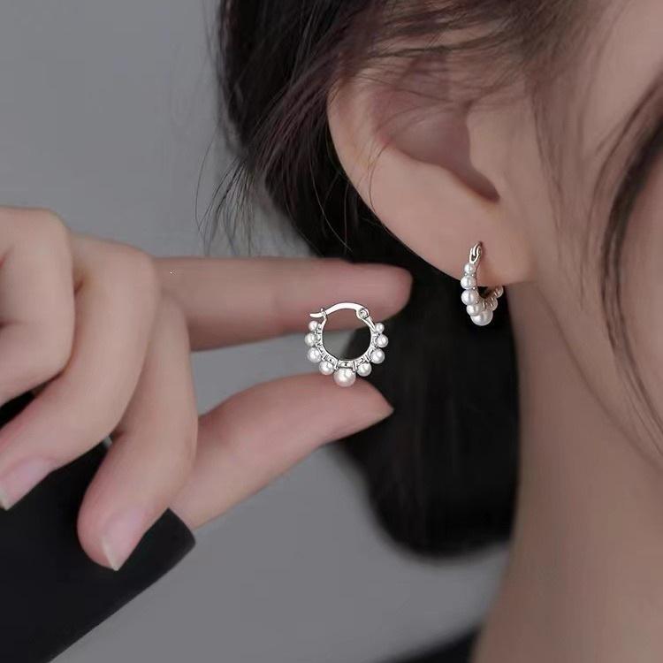 925 Sterling Silver Pearl Stud Earrings, Elegant 2024 Hot-Selling Women's Jewelry