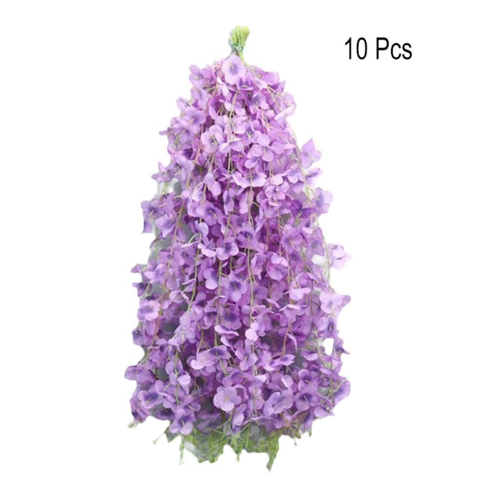 10PCS Bright Color Artificial Wisteria Hanging Flower Wisteria Flower Strips  Ceiling