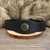 Medieval PU Leather Headband Vintage Embossed Hairband Head Accessory for Cosplay Party and Fashion Enthusiasts