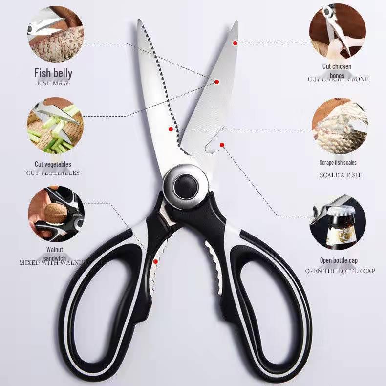 Multifunctional Stainless Steel Panda Kitchen Scissors for Chicken and BBQ