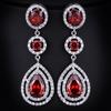 New Korean-Style Heavy Zirconia Long Tassel Water Drop Earrings