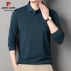 Pierre Cardin Men's Striped Print Long Sleeve Polo Shirt