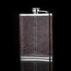 304 Edelstahl 8oz Leder Taschenflasche für Whiskey Wein, Outdoor Reiseflasche für Männer - Schwarz