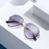 Fashion Blue Rimless Sunglasses Women  UV400 Luxury Aviation Ladies Sunglasses Glasses Shades Zonnebril Dames