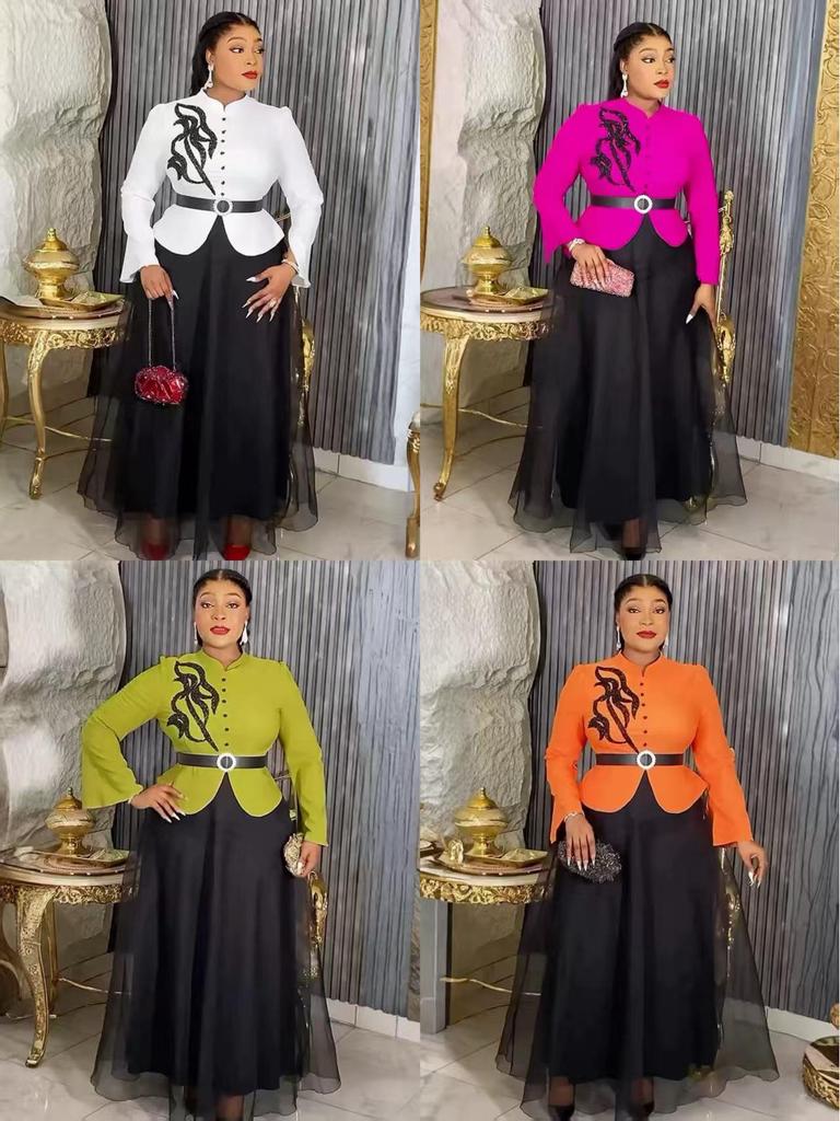 Miyake Pleats Plus Size Irregular Top & Elegant Skirt Set