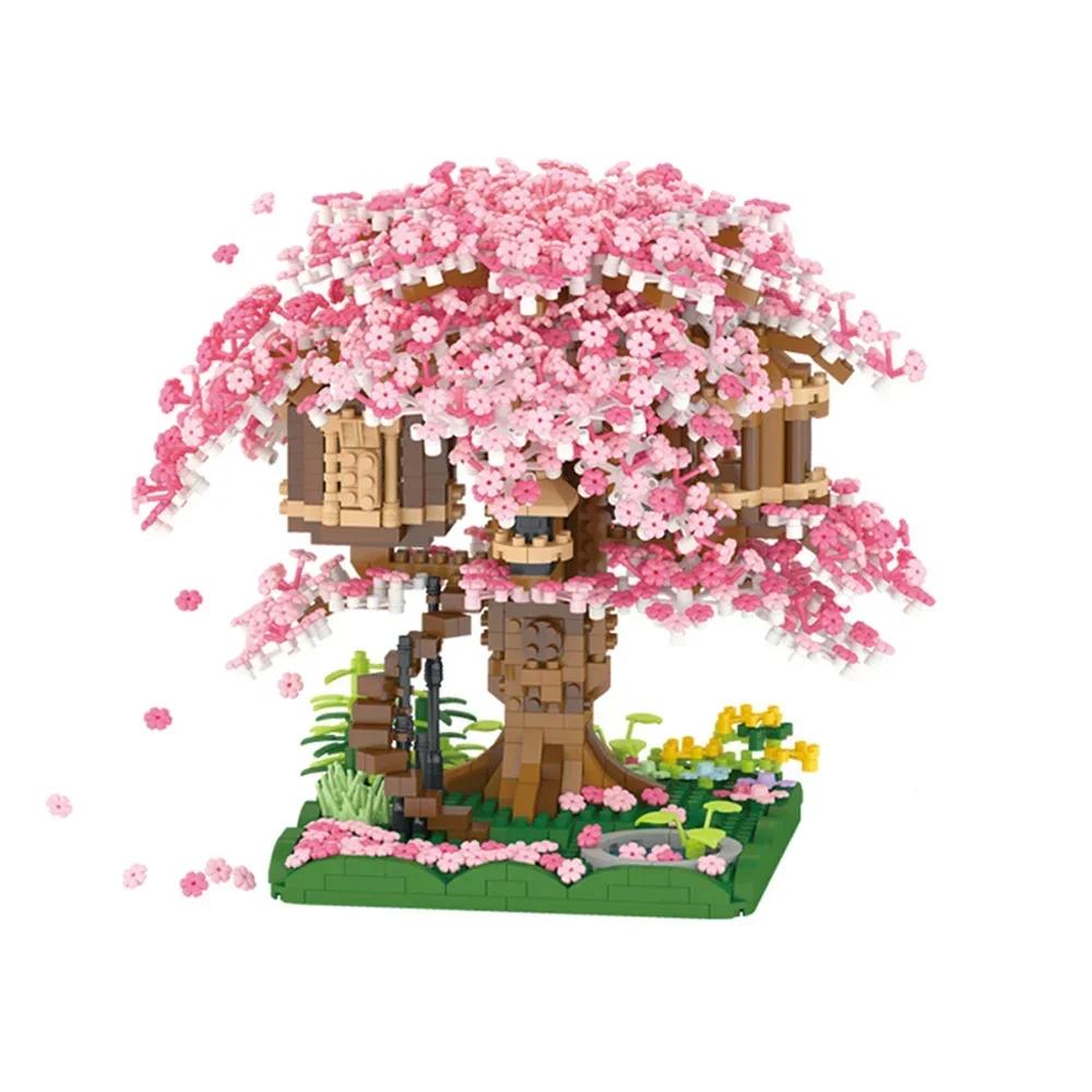 Purple Blossom Sakura Tree Micro Mini Building Blocks Toys Perfect Gift Multiple Styles Office & Home Decor Challenging Bricks