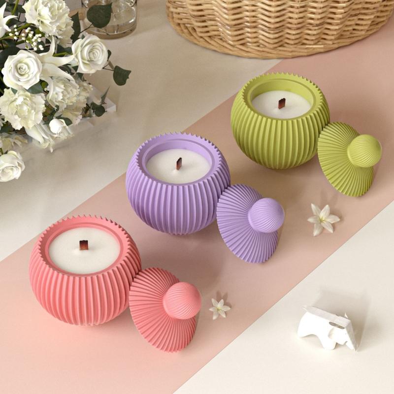 Creative Silicone Mold Striped Pattern Storage Box Moulds Plant Pots Molds Silicone Texture for Crafting Enthusiasts