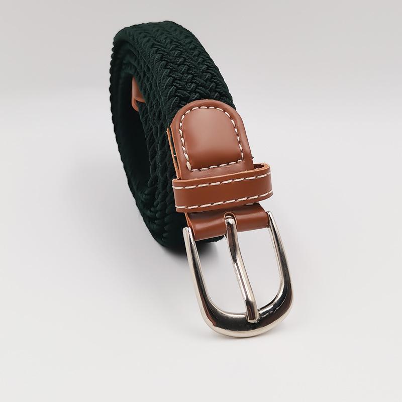 Men and Women Pin Buckle Canvas Belts, Thin Elastic Elastic Belts, Young Students Knitted Canvas Belts