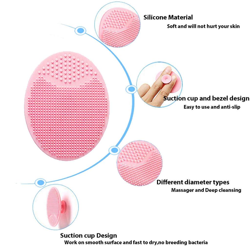 Authentic Store Facial Cleansing Brush,Soft Silicone Face Scrubber,Facial Exfoliation Scrub for Massage Pore Cleansing Blackhead Removing Deep Scru