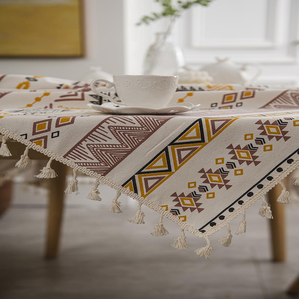 Toalha de mesa boêmia Toalha de mesa resistente a óleo e água Toalha de mesa de jantar Toalha de mesa para acampamento e festa de casamento