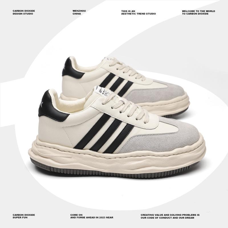 

Thick sole 7cm invisible height increase air force foam dissolving shoes couple casual shoes inner height increase white shoes versatile board shoes 44 білий