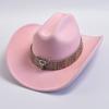 Cappello da Cowboy Trendy Retrò Stile Western da Donna Cappello da Cowgirl Rosa da Donna Cappelli Jazz a Tesa Larga
